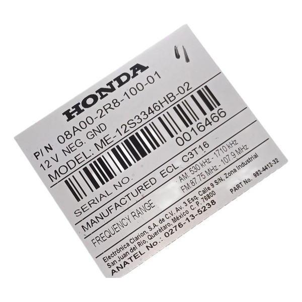 Rádio Multimídia Honda City Lx 1.5 Flex 12 A 14